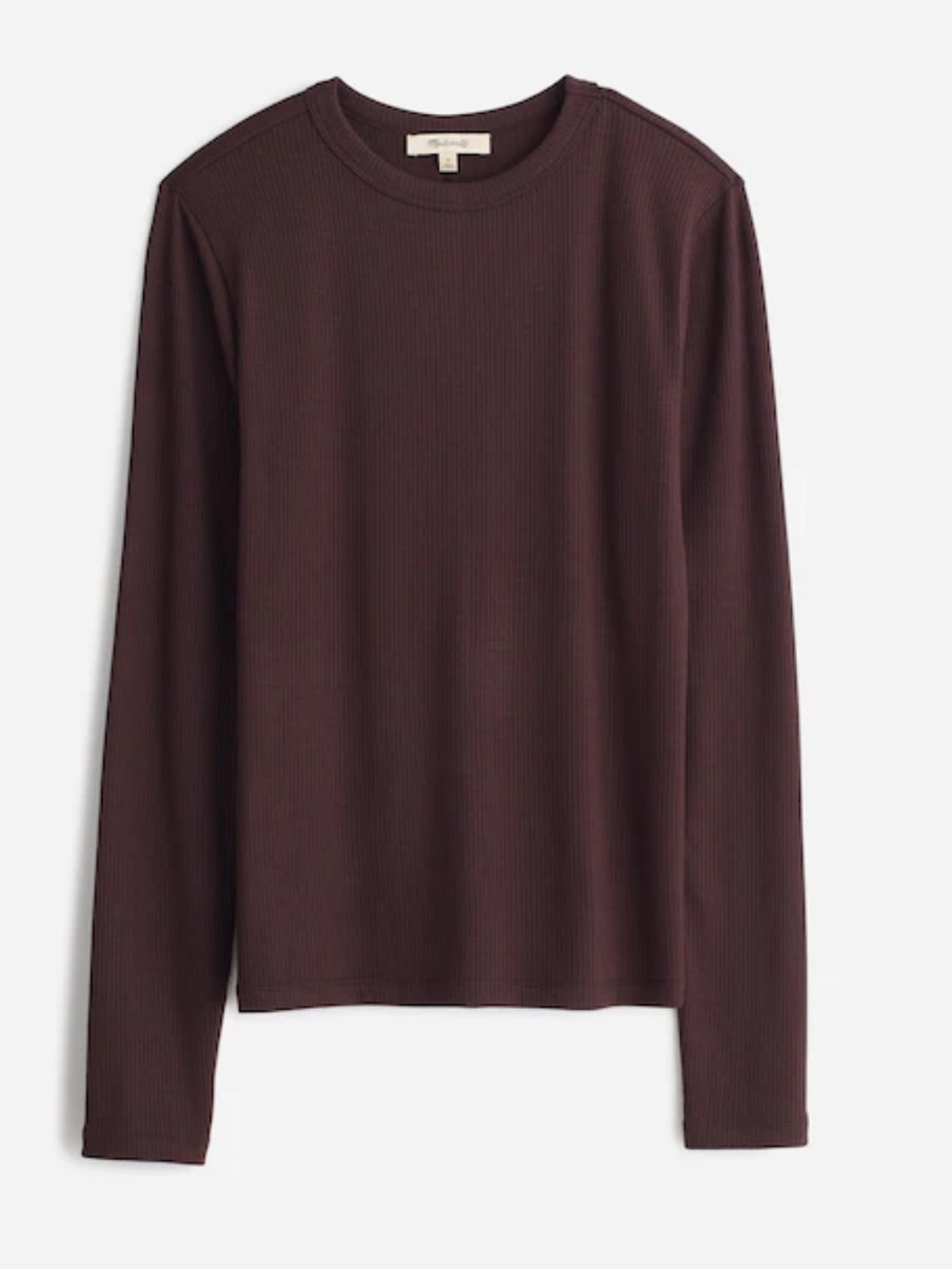 Madewell Ribbed Long-Sleeve Tee - Deep Brown